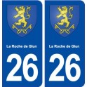 26 La Roche de Glun blason autocollant plaque stickers ville