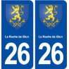 26 La Roche de Glun blason autocollant plaque stickers ville