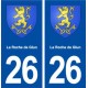 26 La Roche de Glun blason autocollant plaque stickers ville