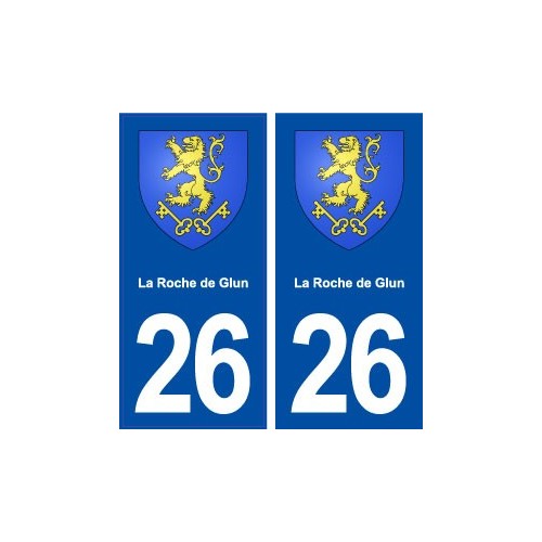 26 La Roche de Glun blason autocollant plaque stickers ville