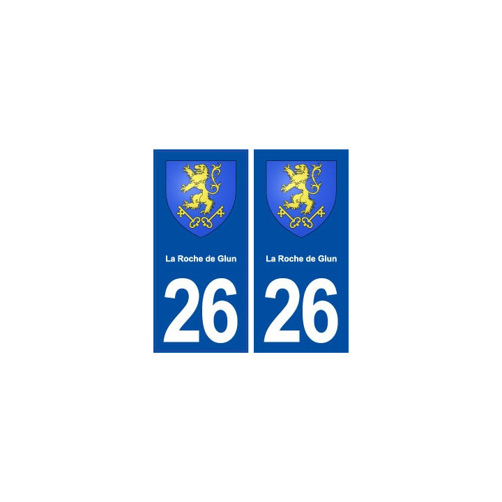26 La Roche de Glun blason autocollant plaque stickers ville