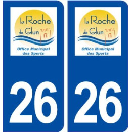 26 La RochedeGlun logo autocollant plaque stickers ville