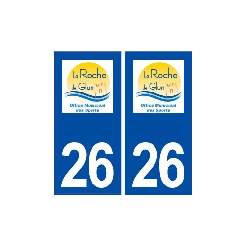 26 La RochedeGlun logo autocollant plaque stickers ville