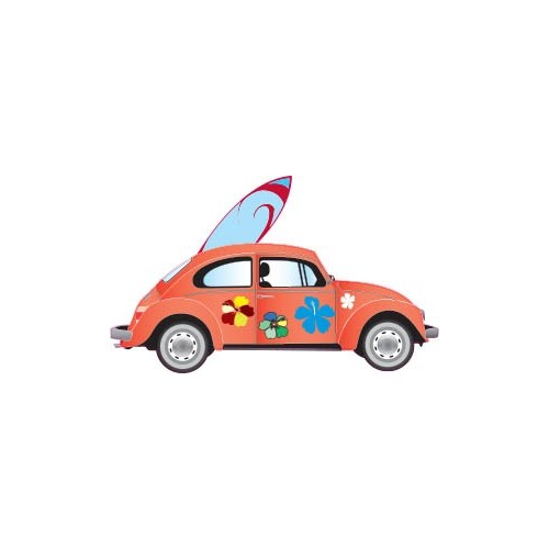 Voiture coccinelle surf logo autocollant adhésif