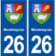 26 Montmeyran de la cresta de la etiqueta engomada de la placa de pegatinas de la ciudad