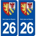 26 Saint Jean en Royans blason autocollant plaque stickers ville