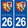 26 Saint Jean en Royans blason autocollant plaque stickers ville