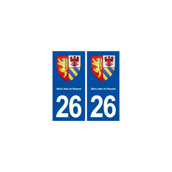 26 Saint Jean en Royans blason autocollant plaque stickers ville