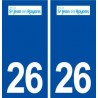 26 Saint Jean en Royans logo sticker plate stickers city