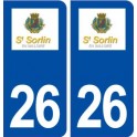 26 Saint Sorlinen Valloire logo autocollant plaque stickers ville