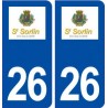 26 Saint Sorlinen Valloire logo autocollant plaque stickers ville