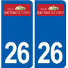 26 Saint Donat sur l'Herbasse logo autocollant plaque stickers ville