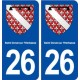 26 Saint Donat sur l'Herbasse blason autocollant plaque stickers ville