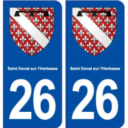 26 Saint Donat sur l'Herbasse blason autocollant plaque stickers ville