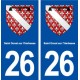 26 de Saint Donat en la Herbasse escudo de armas de la etiqueta engomada de la placa de pegatinas de la ciudad