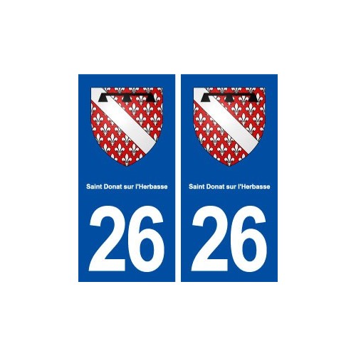 26 Saint Donat sur l'Herbasse blason autocollant plaque stickers ville