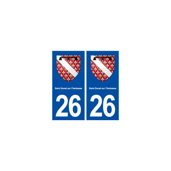 26 Saint Donat sur l'Herbasse blason autocollant plaque stickers ville
