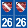 26 Saint Donat sur l'Herbasse blason autocollant plaque stickers ville