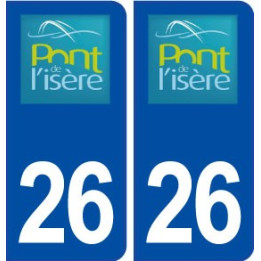 26 Pont de l'Isère logo autocollant plaque stickers ville