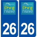 26 Pont de l'Isère logo autocollant plaque stickers ville