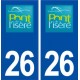 26 Pont de l'Isère logo autocollant plaque stickers ville