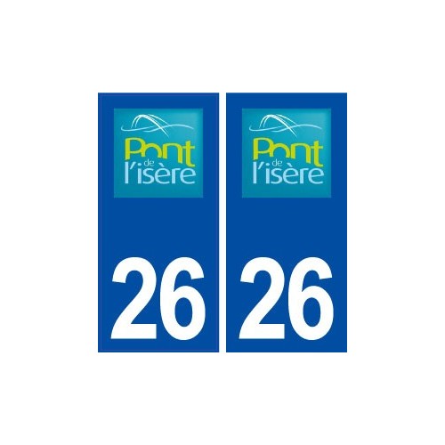 26 Pont de l'Isère logo autocollant plaque stickers ville