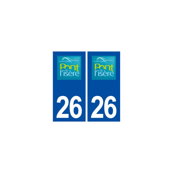 26 Pont de l'Isère logo autocollant plaque stickers ville