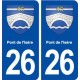 26 Pont de l'Isère blason autocollant plaque stickers ville