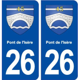 26 Pont de l'Isère blason autocollant plaque stickers ville