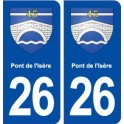 26 Pont de l'Isère blason autocollant plaque stickers ville