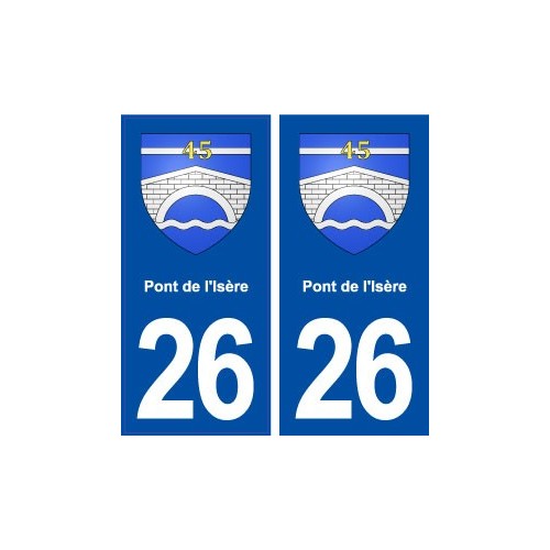 26 Pont de l'Isère blason autocollant plaque stickers ville