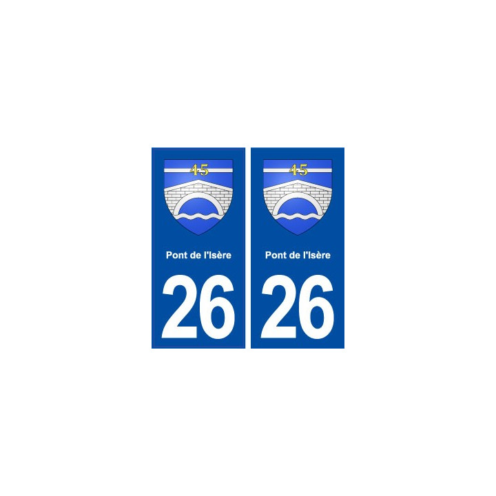 26 Pont de l'Isère blason autocollant plaque stickers ville