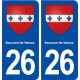 26 Beaumont lès Valence blason autocollant plaque stickers ville