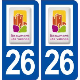 26 Beaumont lès Valence logo autocollant plaque stickers ville