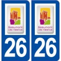 26 Beaumont lès Valence logo autocollant plaque stickers ville