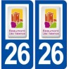26 Beaumont lès Valence logo autocollant plaque stickers ville