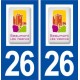 26 Beaumont lès Valence logo autocollant plaque stickers ville