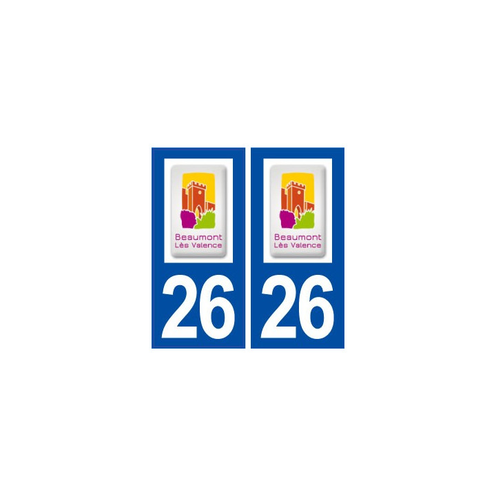 26 Beaumont lès Valence logo autocollant plaque stickers ville