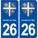 26 Aouste sur Sye blason autocollant plaque stickers ville