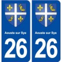 26 Aouste sur Sye blason autocollant plaque stickers ville