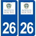 26 Aouste sur Sye logo autocollant plaque stickers ville
