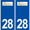 28 Voves logotipo de la etiqueta engomada de la placa de pegatinas de la ciudad