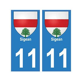 11 Sigean ville autocollant plaque