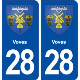 28 Voves blason autocollant plaque stickers ville