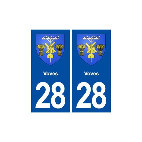 28 Voves blason autocollant plaque stickers ville