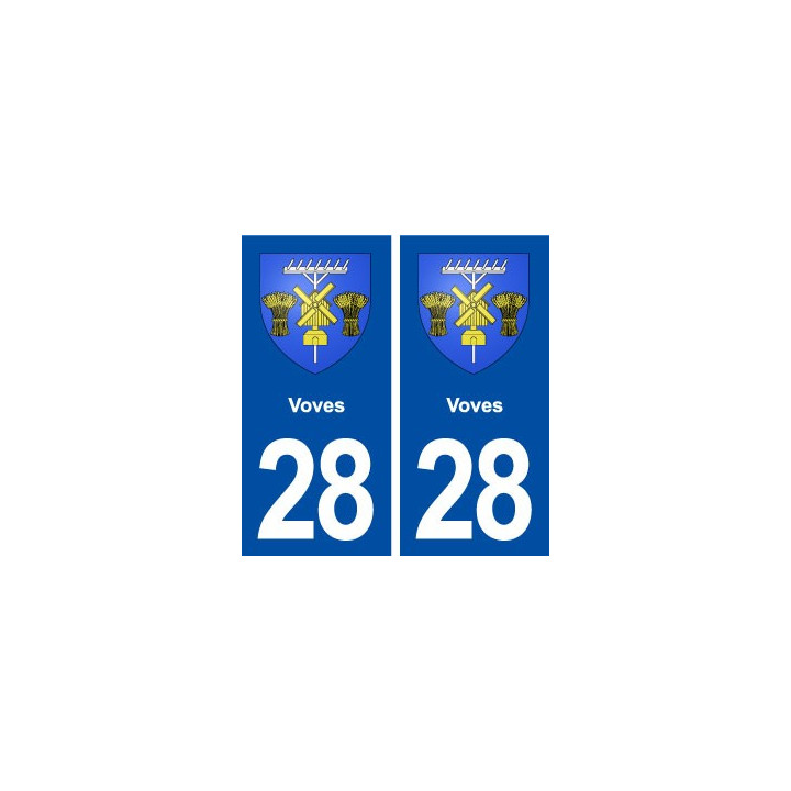 28 Voves blason autocollant plaque stickers ville