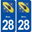 28 Brou blason autocollant plaque stickers ville