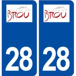 28 Brou logo autocollant plaque stickers ville
