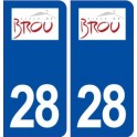 28 Brou logo autocollant plaque stickers ville