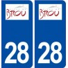 28 Brou logo autocollant plaque stickers ville
